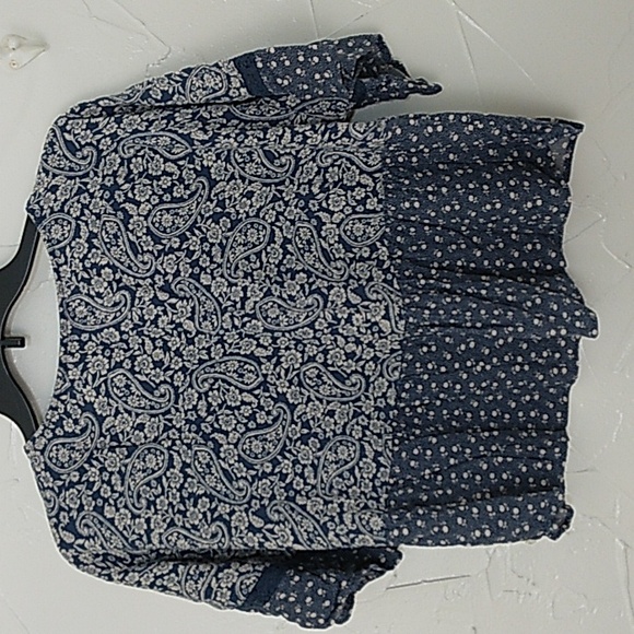 American Eagle Floral Paisley Lace - Up Flutter Sleeve Boho Cropped Top …‎ - Picture 6 of 7